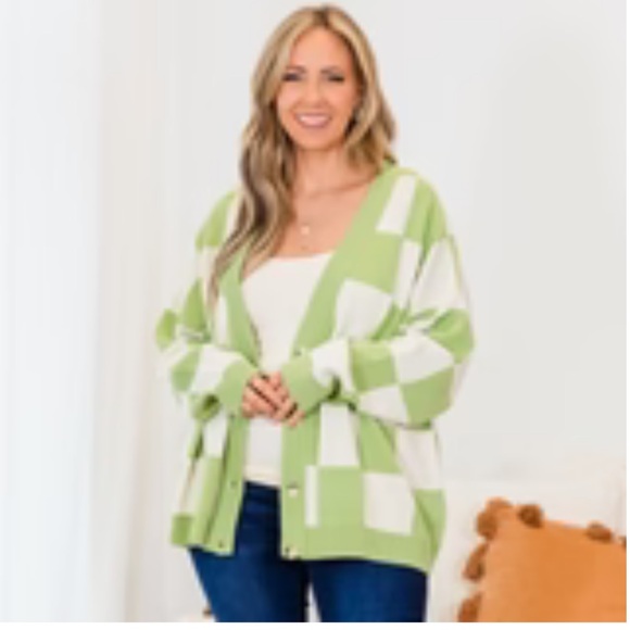 Chic Soul Sweaters - Chic Soul Checkmate Babe Cardigan